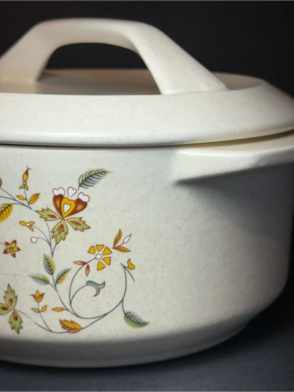 Vintage Lenox Temper-Ware Merriment 1.25 Qt Casserole Dish w Lid Vegetable -1970